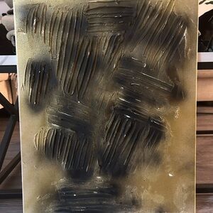 Abstract Gold and Black Canvas Art